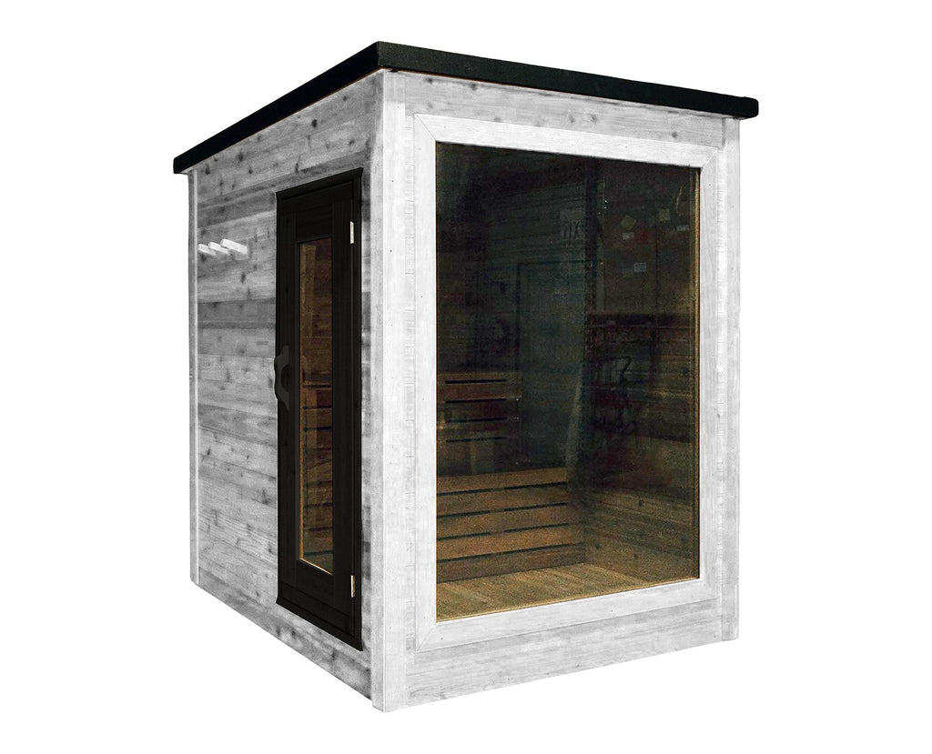 6' Red Cedar Mini Modern Panoramic Sauna