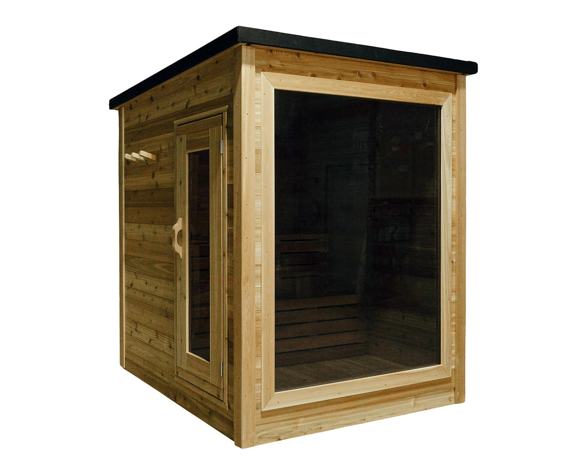 6' Red Cedar Mini Modern Panoramic Sauna
