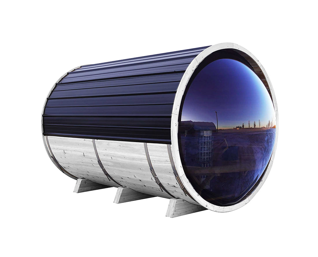 8' Red Cedar Panoramic Barrel Sauna