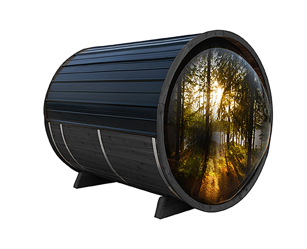 6' Red Cedar Panoramic Barrel Sauna