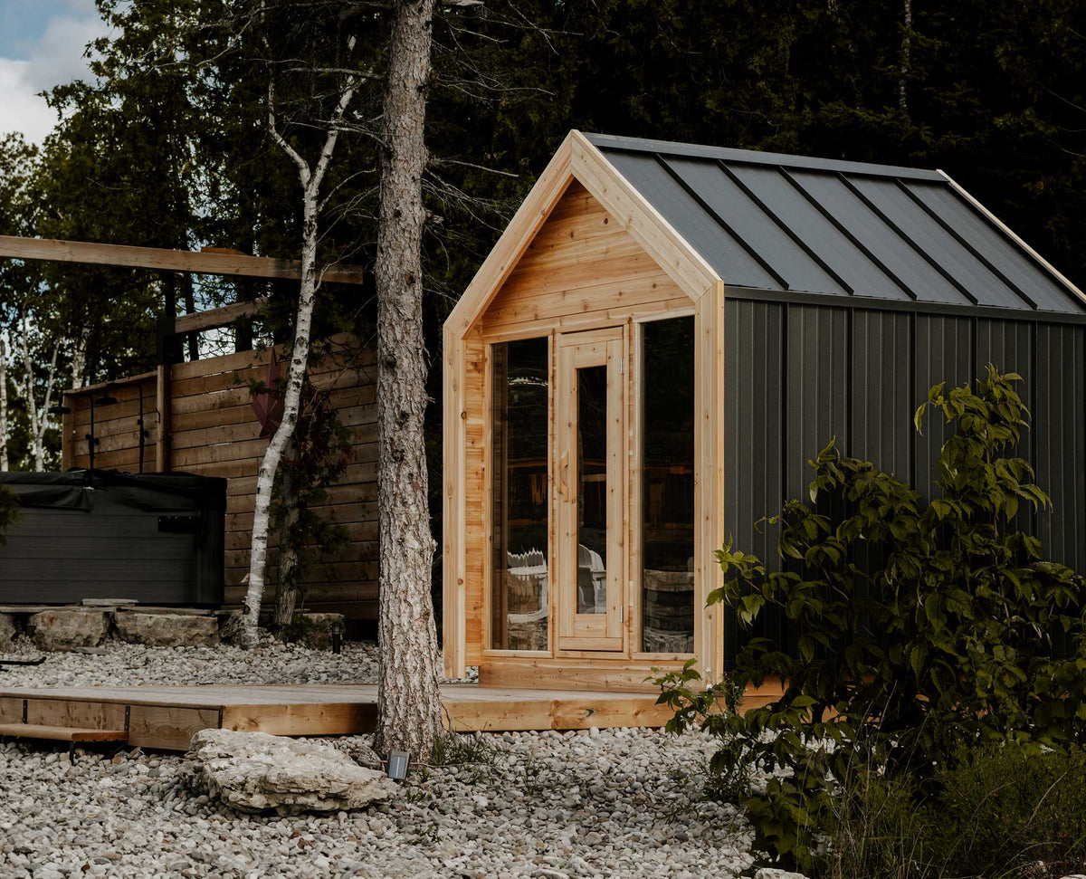 8' Red Cedar Modern Cabin Sauna