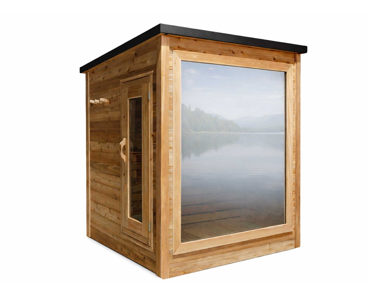 6' Red Cedar Mini Modern Panoramic Sauna