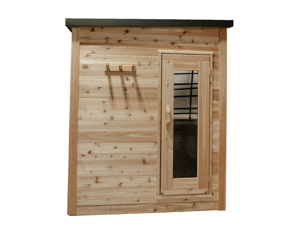 6' Red Cedar Mini Modern Panoramic Sauna